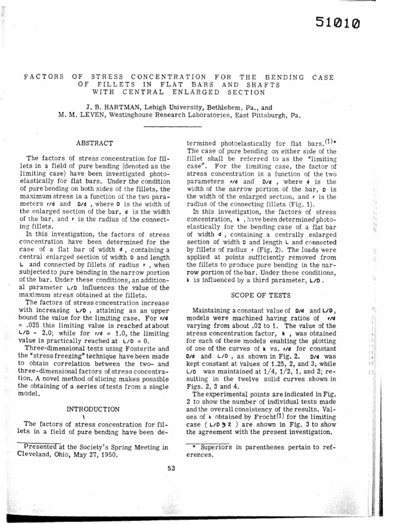 Factors of Stress Concentration For The Bending Case | PDF | Bending ...