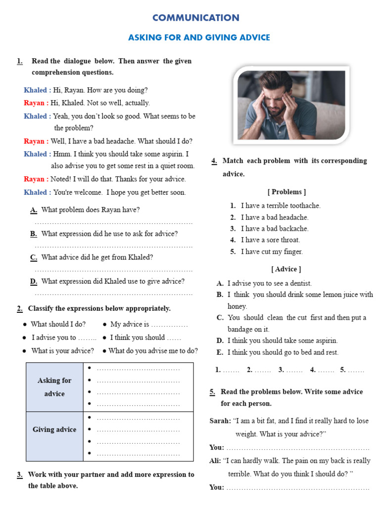 Asking for and Giving Advice Guide | PDF