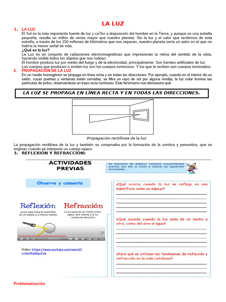 Propagación y Reflexión de la Luz | PDF | Ligero | Refracción