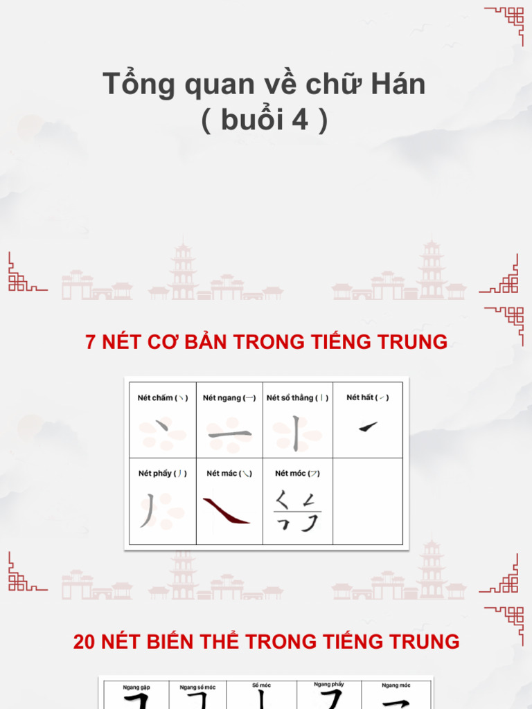 Tổng quan về chữ Hán buổi 4 | PDF