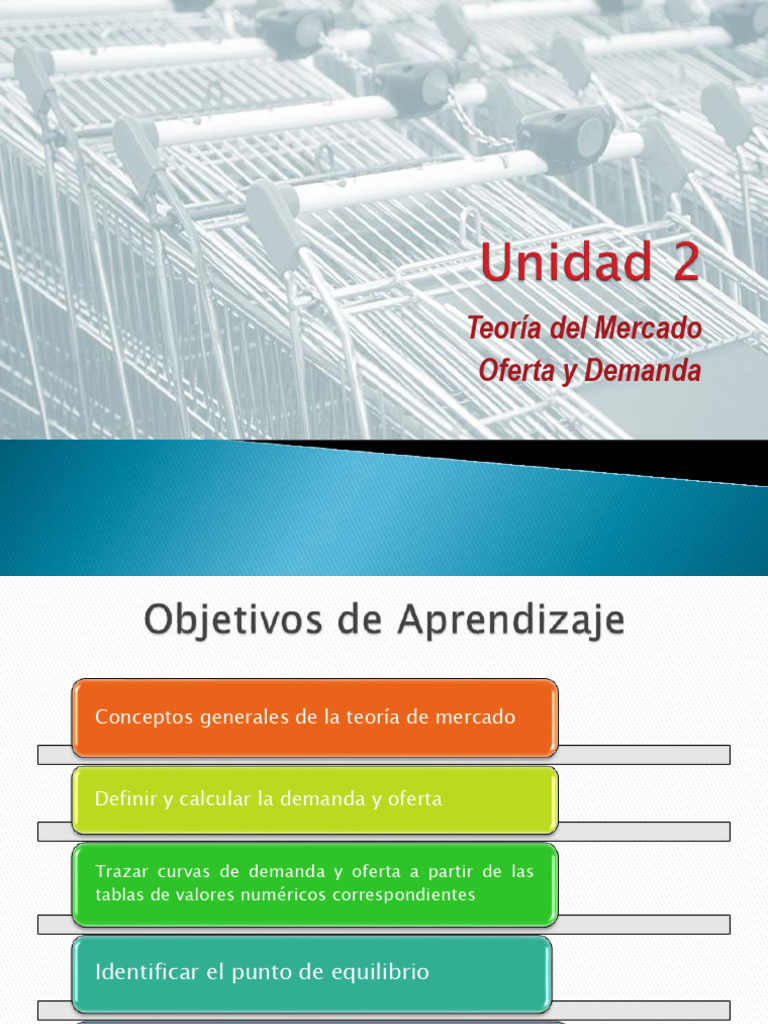Unidad 2 TEORÍA DE MERCADO | PDF | Oferta (economía) | Oferta y demanda