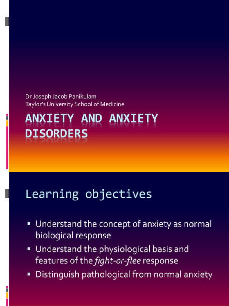 Anxiety and Anxiety Disorders | PDF