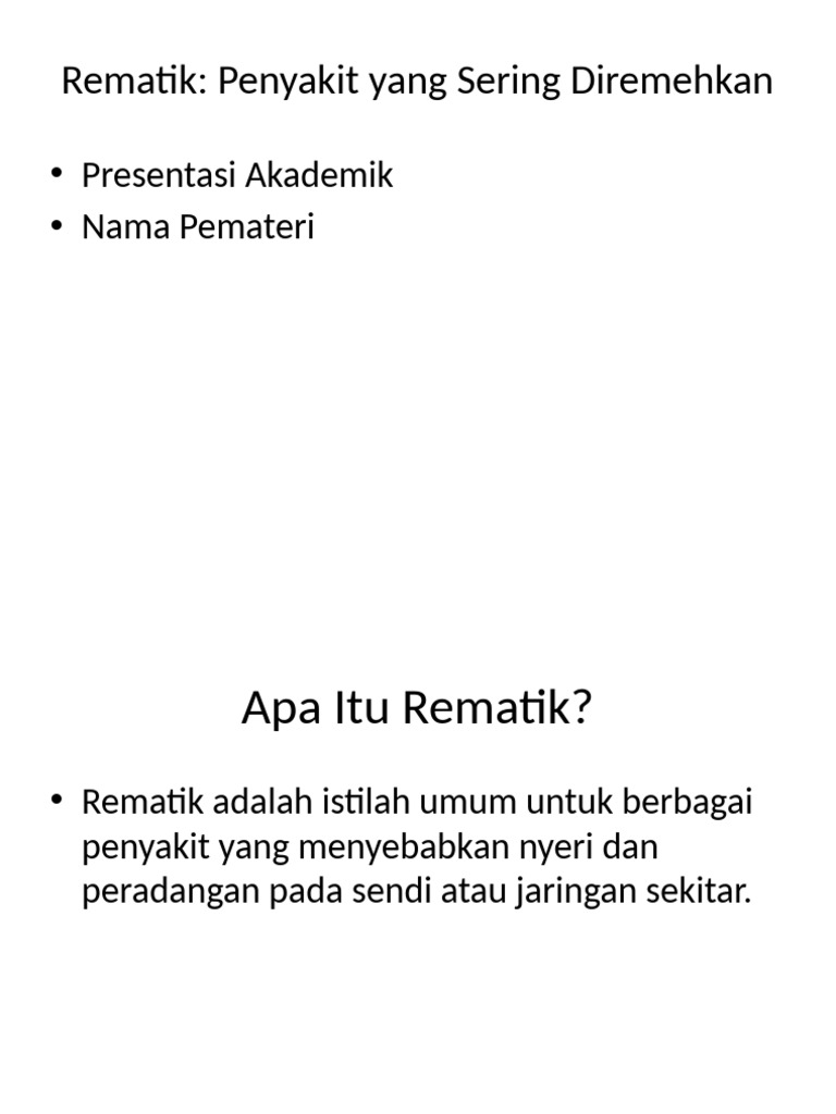 Panduan Lengkap tentang Rematik | PDF