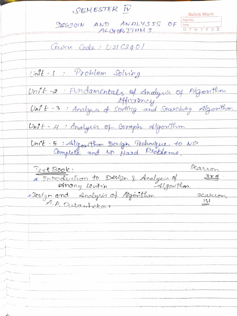 DAA Unit 1,2 | PDF