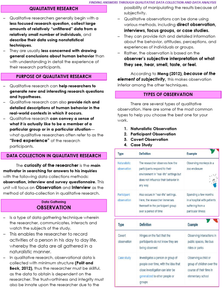 Qualitative Data Collection Methods | PDF | Qualitative Research ...