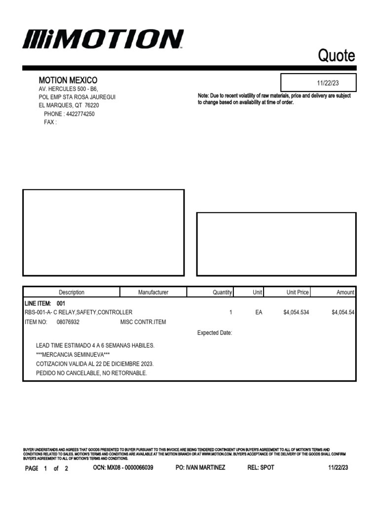 Motion Industries Sales Invoice Details | PDF