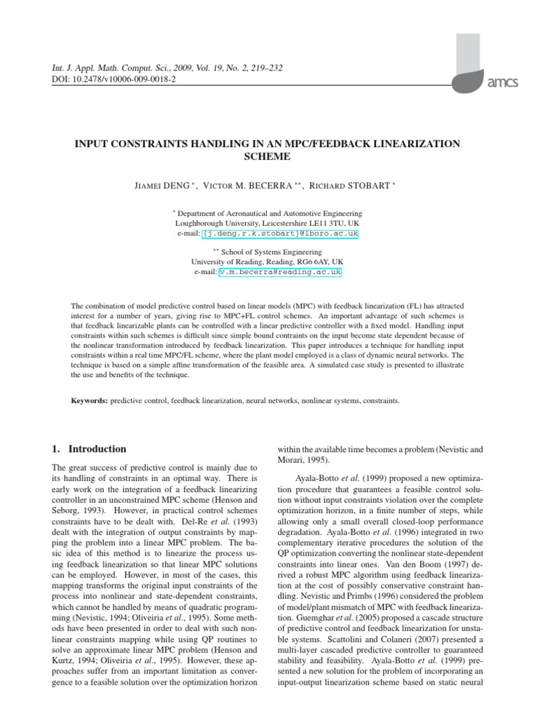 Linear Feedback Control PDF Control Theory Mathematical Optimization