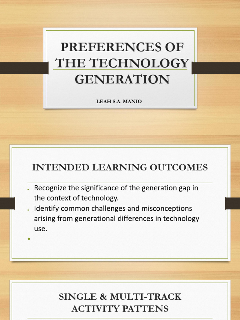 Technology Generation Preferences Explained | PDF | Learning | Teachers