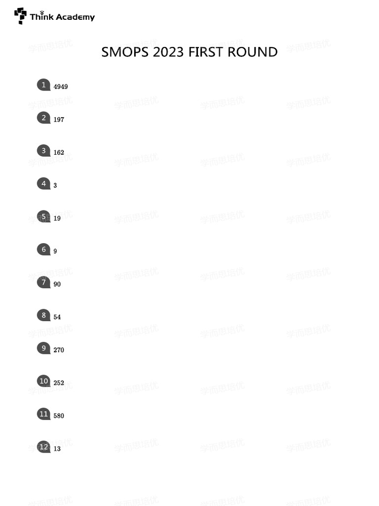 Smops 2023 First Round (2) - 1 | PDF