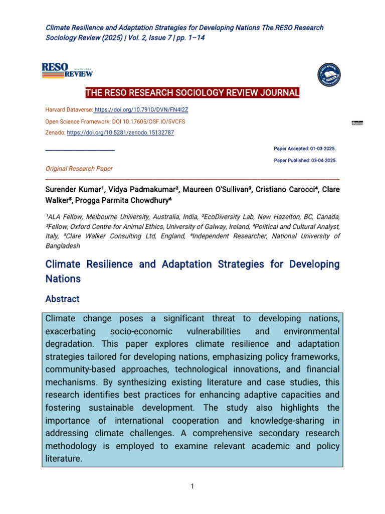 Climate Adaptation Strategies for Developing Nations | PDF | Climate ...