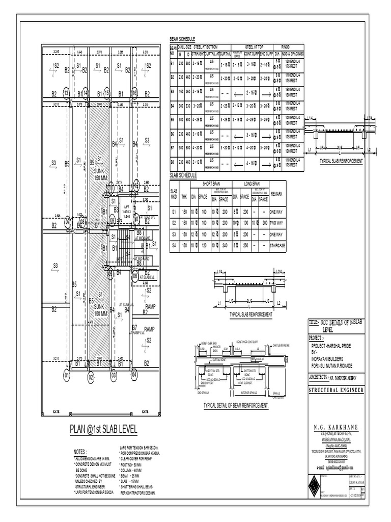 Slab Reinforcement and Details Plan | PDF | Structural Engineering ...