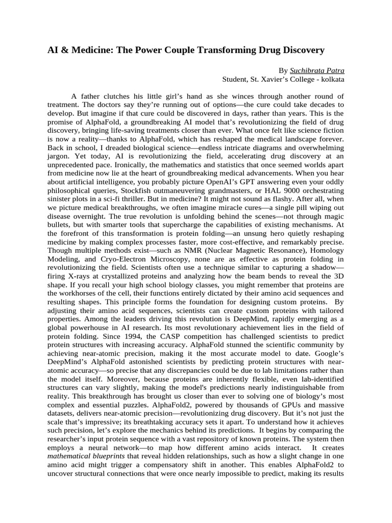 AI Revolutionizing Drug Discovery | PDF | Proteins | Biotechnology