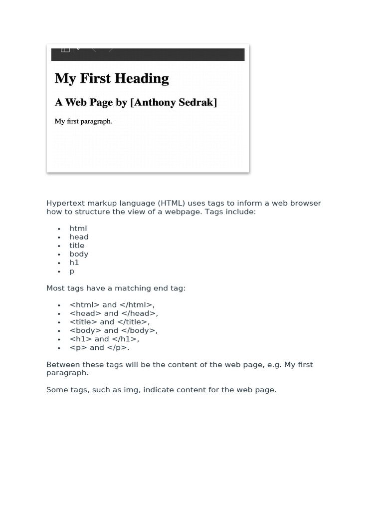Understanding HTML Tags and Structure | PDF