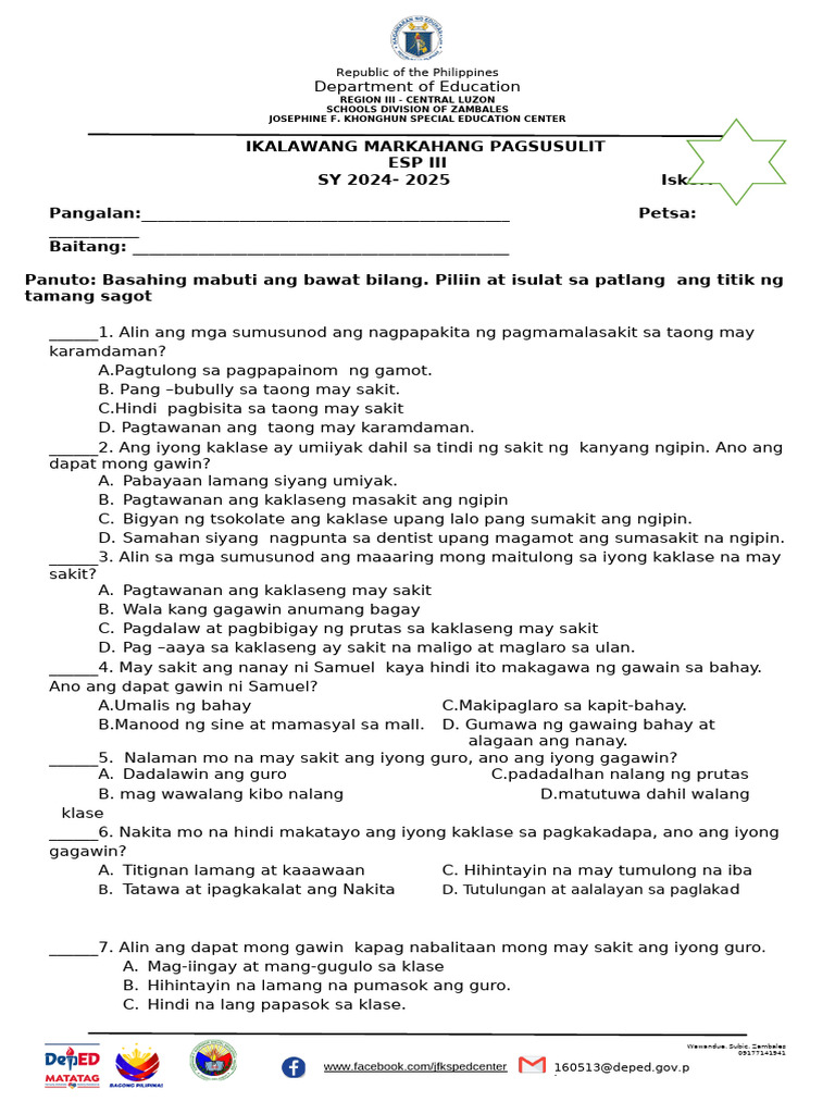 Esp 3 PT - Q2 | PDF