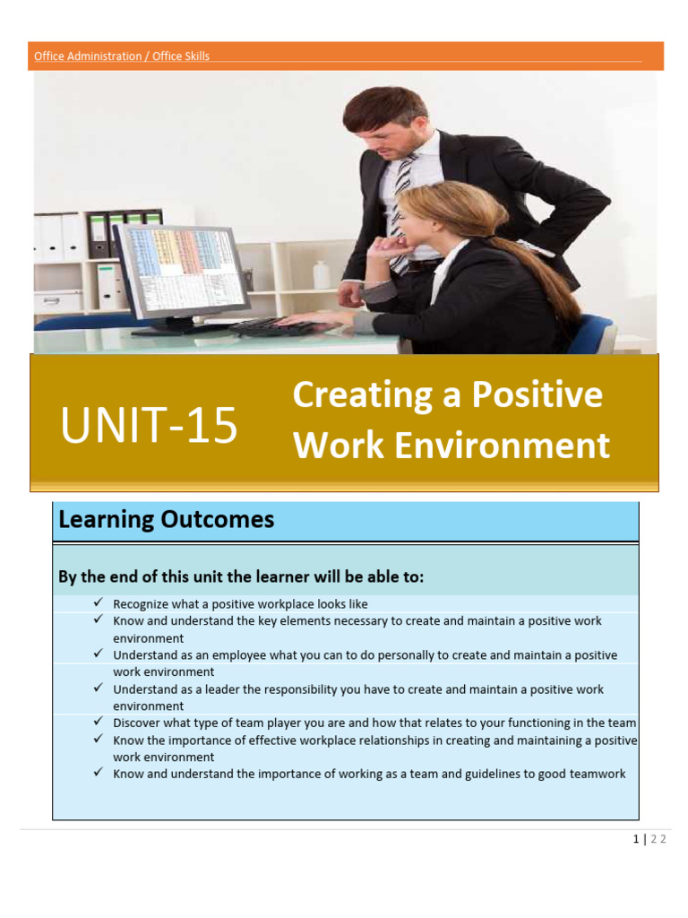1614693819unit 15 Creating A Positive Work Environment | PDF | Empathy ...