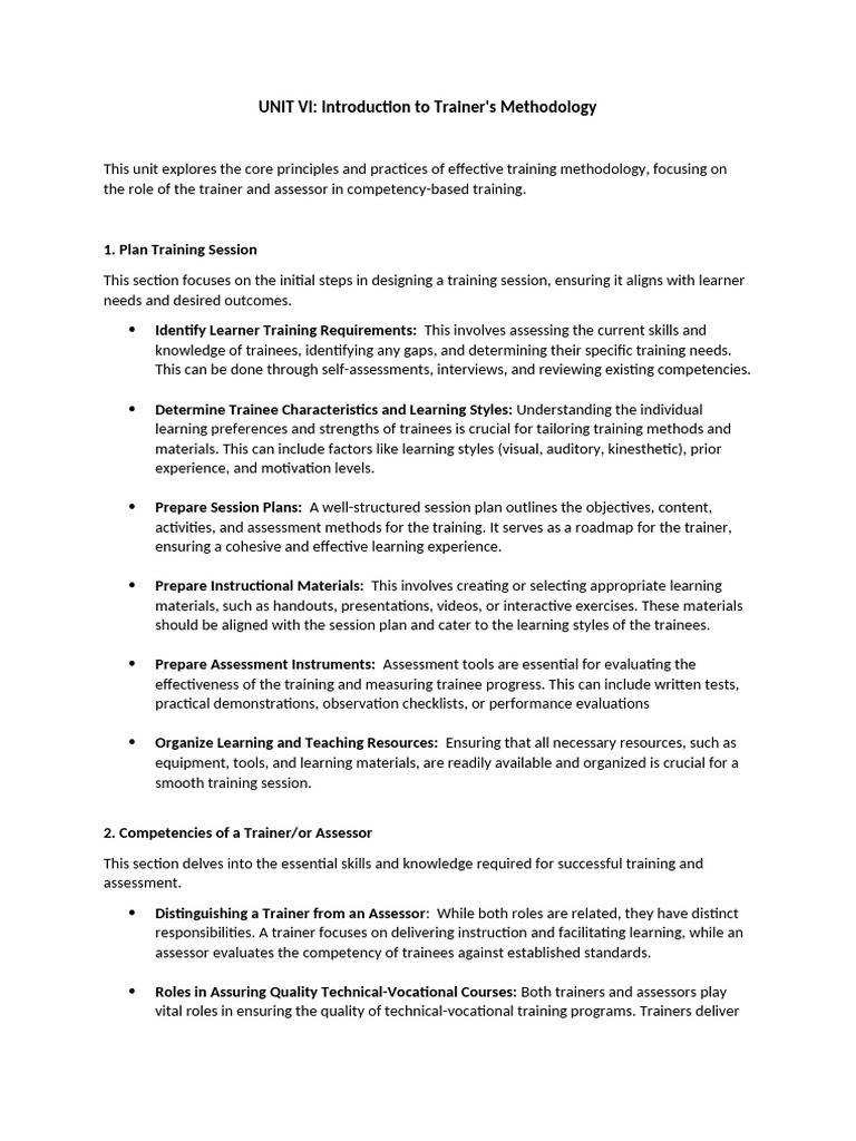 Effective Training Methodology Guide | PDF | Learning | Educational ...