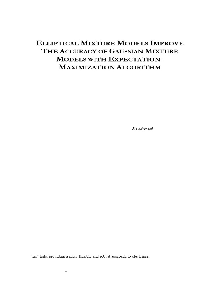 Enhancing Clustering with Elliptical Models | PDF | Cluster Analysis ...