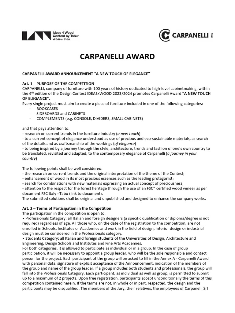 Carpanelli Award 2023/2024 Competition | PDF | Computer File