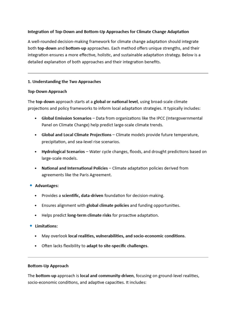Integrating Climate Adaptation Strategies | PDF | Climate Change ...