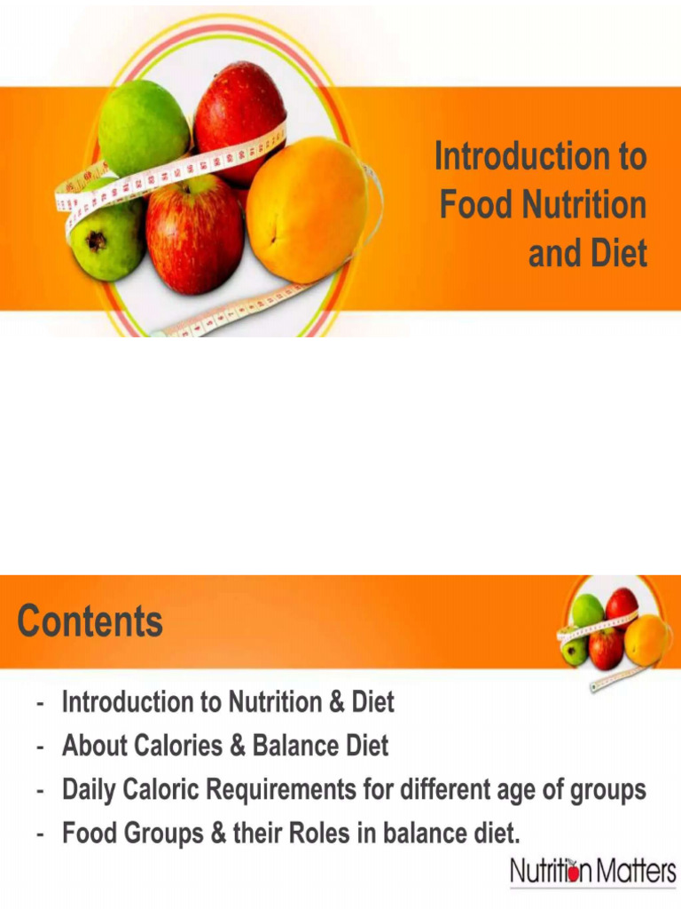 Introduction To Food and Nutrition | PDF