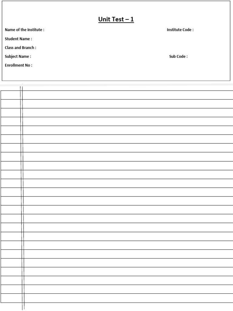 Unit Test 1 Template for Students | PDF