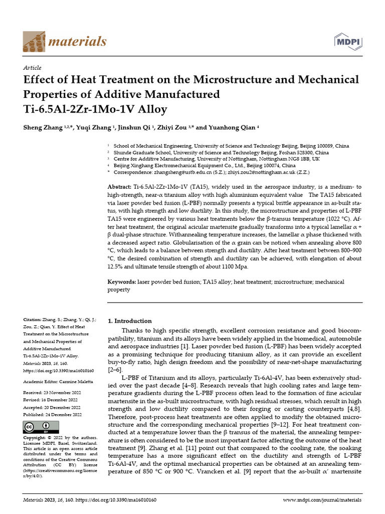 Effect of Heat Treatment On The Microstructure and | PDF | Fracture ...
