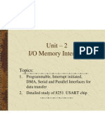 Unit - 2 I/O Memory Interface: Topics