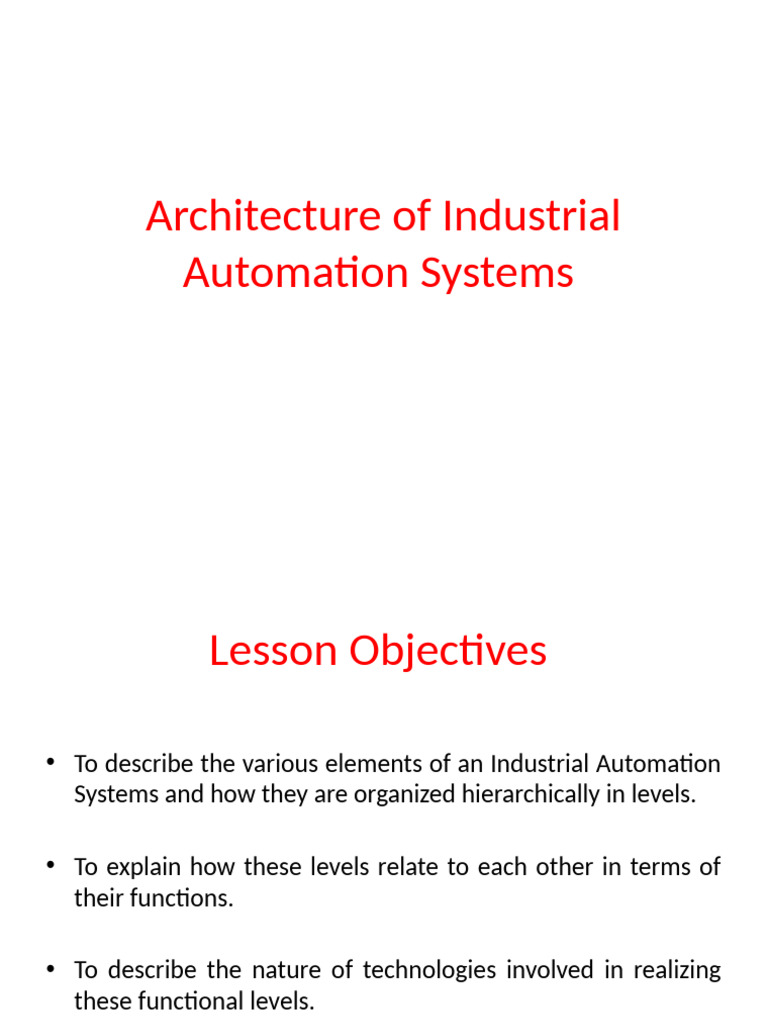 Industrial Automation System Architecture | PDF | Actuator | Servomechanism