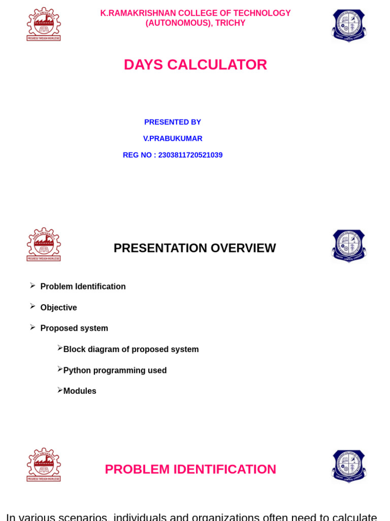 Days Calculator Application Overview | PDF | Software Development ...