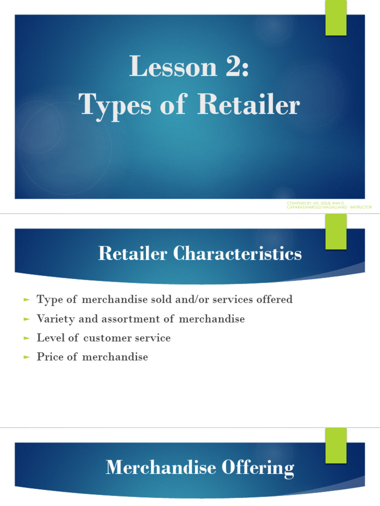 Types of Retailers Explained | PDF | Retail | Merchandising