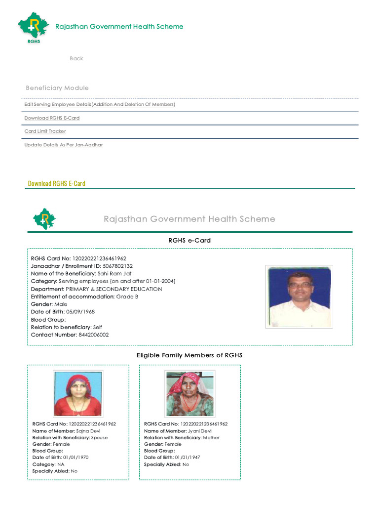 Rajasthan Government Health Scheme Overview | PDF