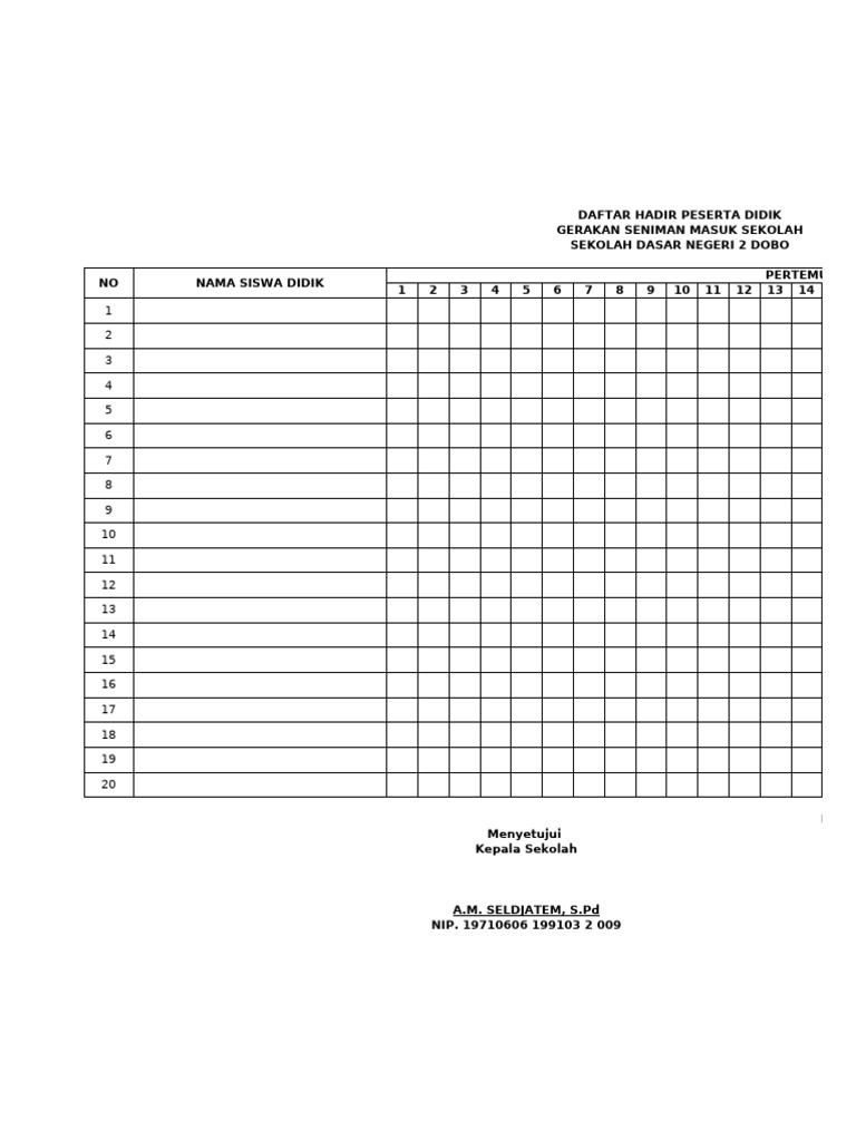 Daftar Hadir | PDF
