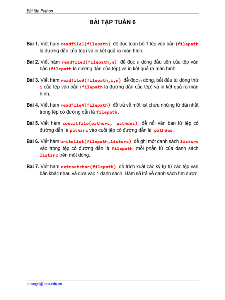 6. BT Python Tuần 6-Tep | PDF