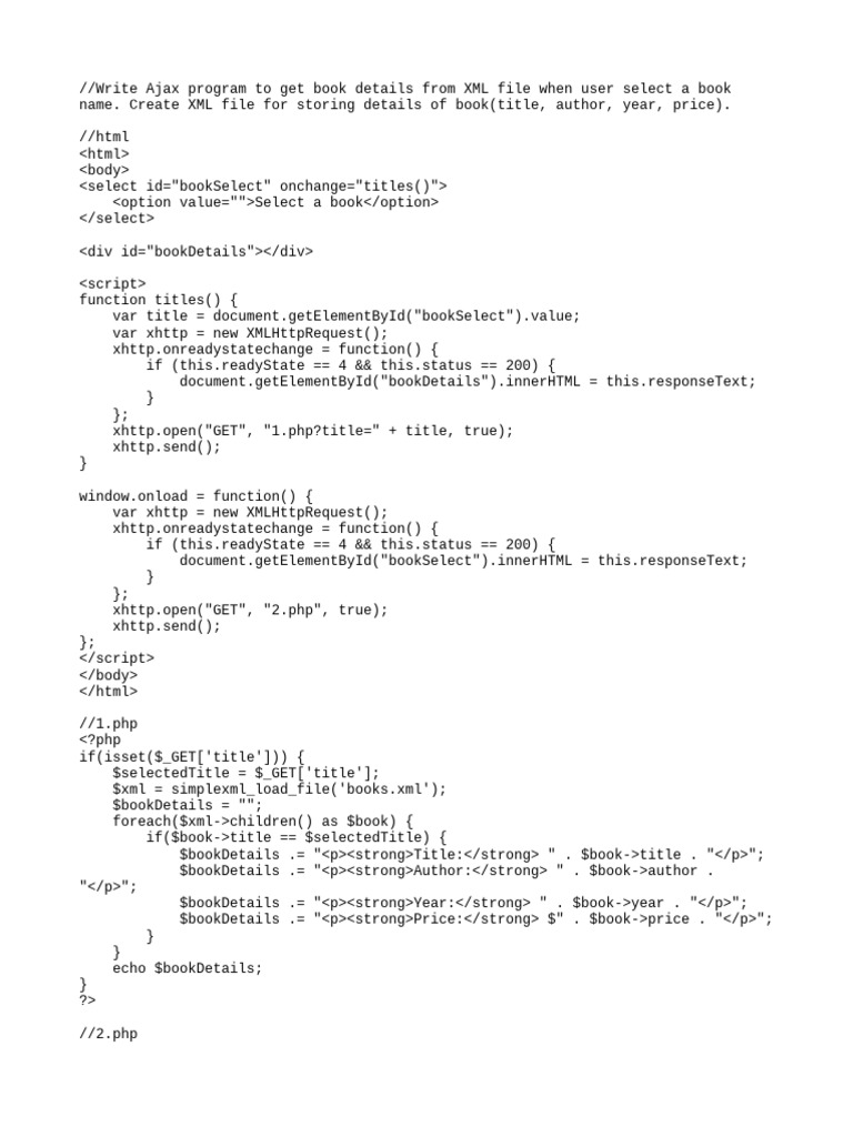 Ajax Book Details from XML File | PDF | Information Science | Computing