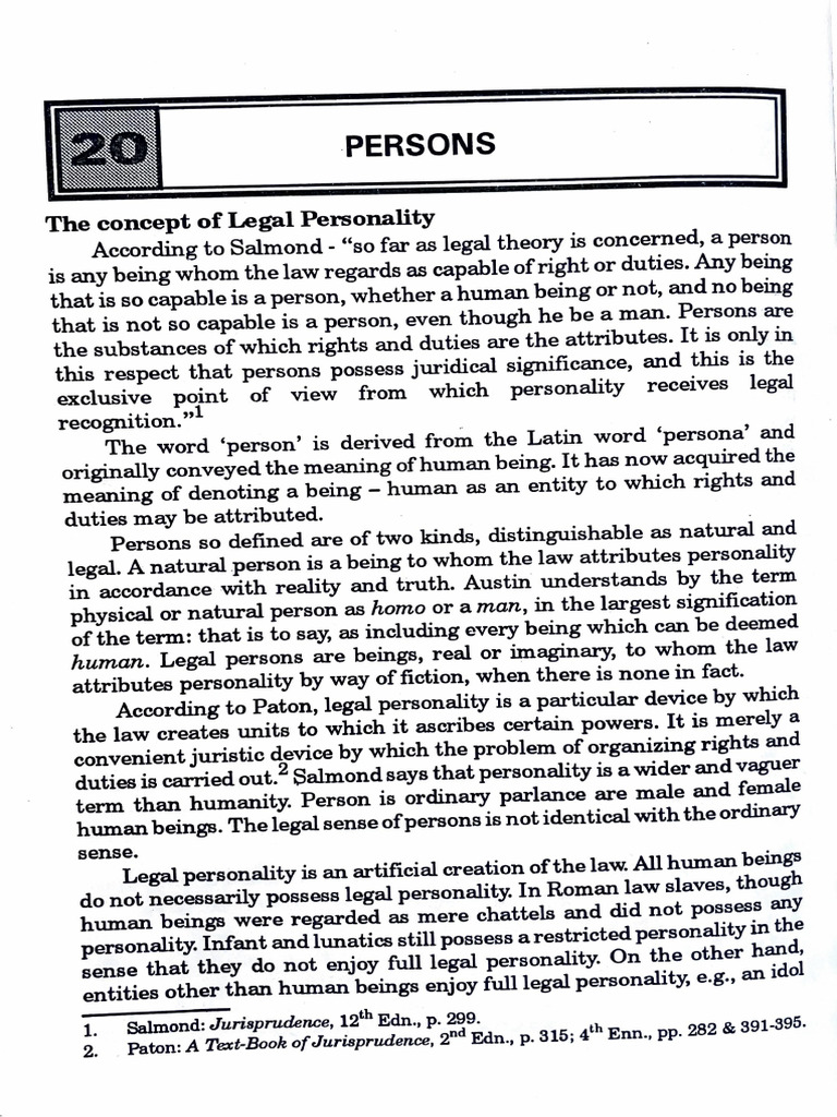 Legal Personality in Jurisprudence | PDF | Justice | Crime & Violence