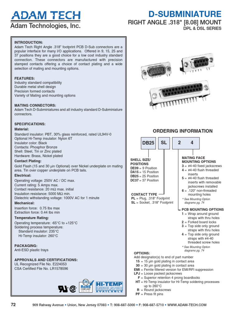 db25 PD | PDF | Electrical Connector | Electricity