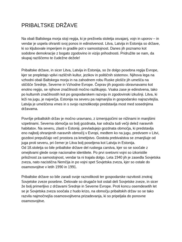 Pribaltske Države | PDF