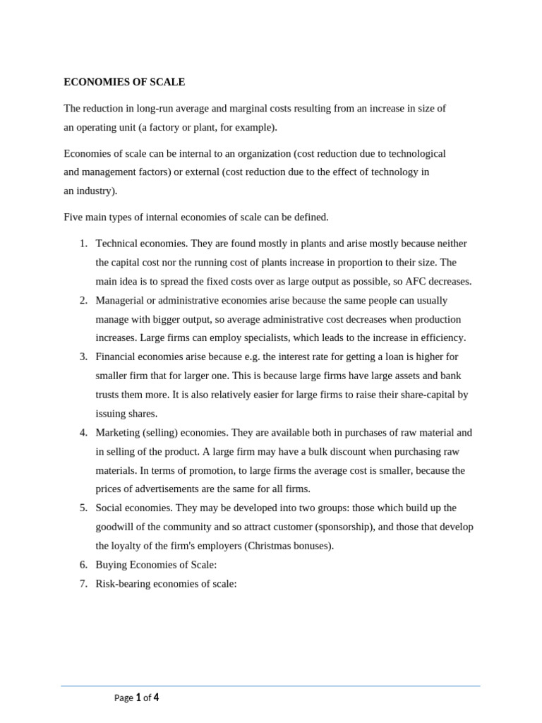 IGCSE Economies-Economies of scale | PDF | Economies Of Scale | Average ...