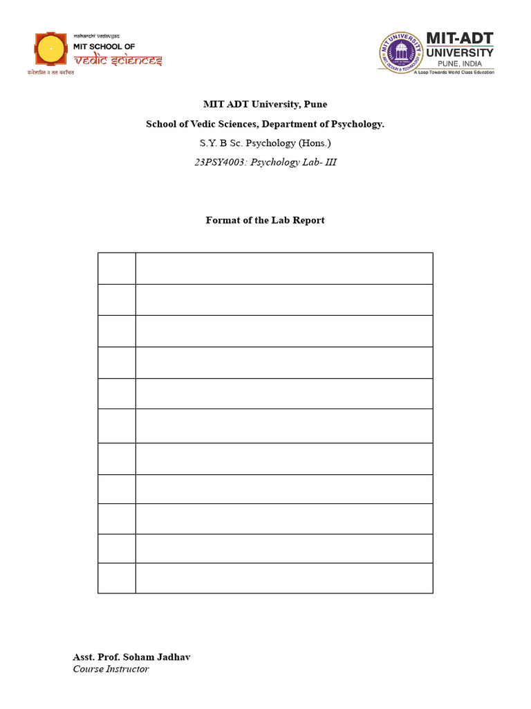 Format of The Lab Report | PDF