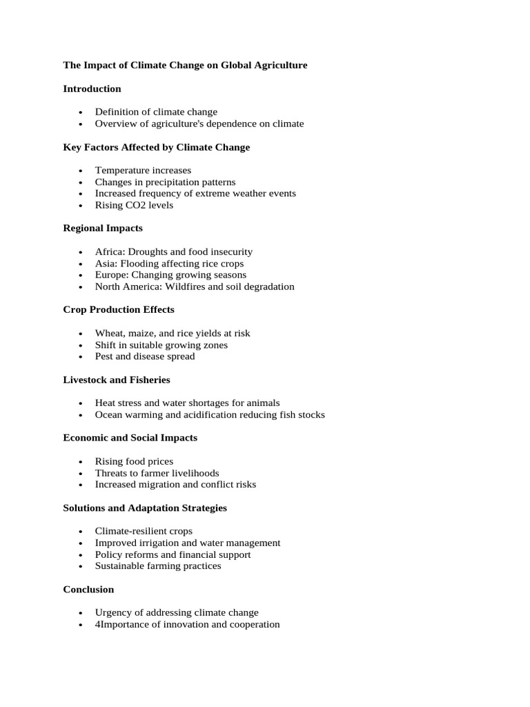 Climate Change S Effects On Agriculture Pdf