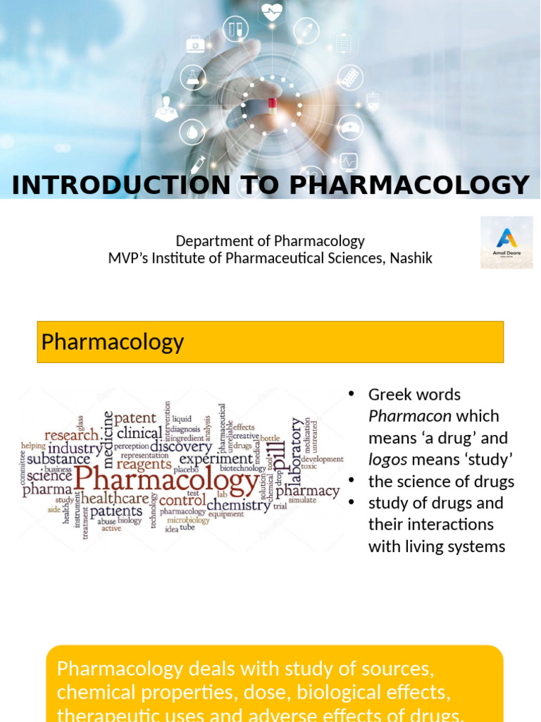 Introduction to Pharmacology Overview | PDF | Pharmacology | Pharmacy