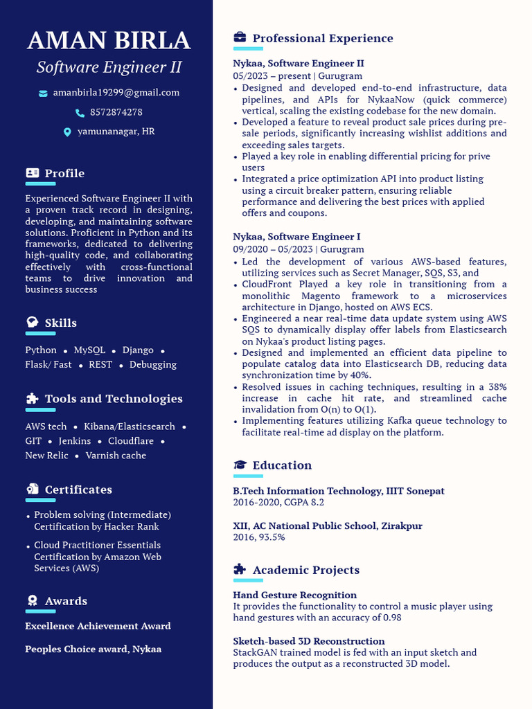 Software Engineer II Profile - Aman Birla | PDF | Amazon Web Services ...