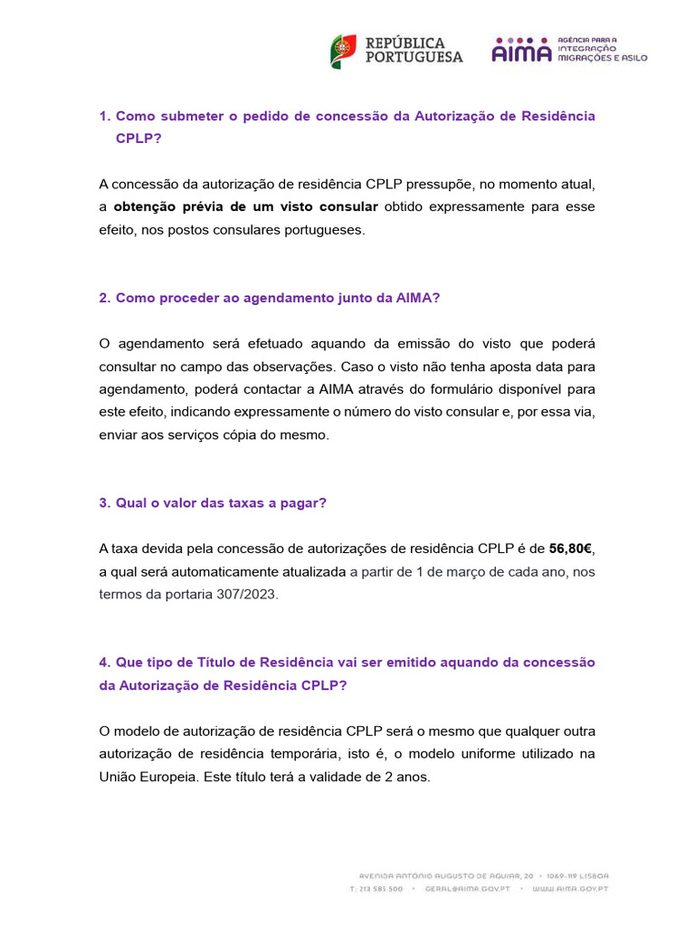 Como Solicitar Autorização de Residência CPLP | PDF | Visto para viagem