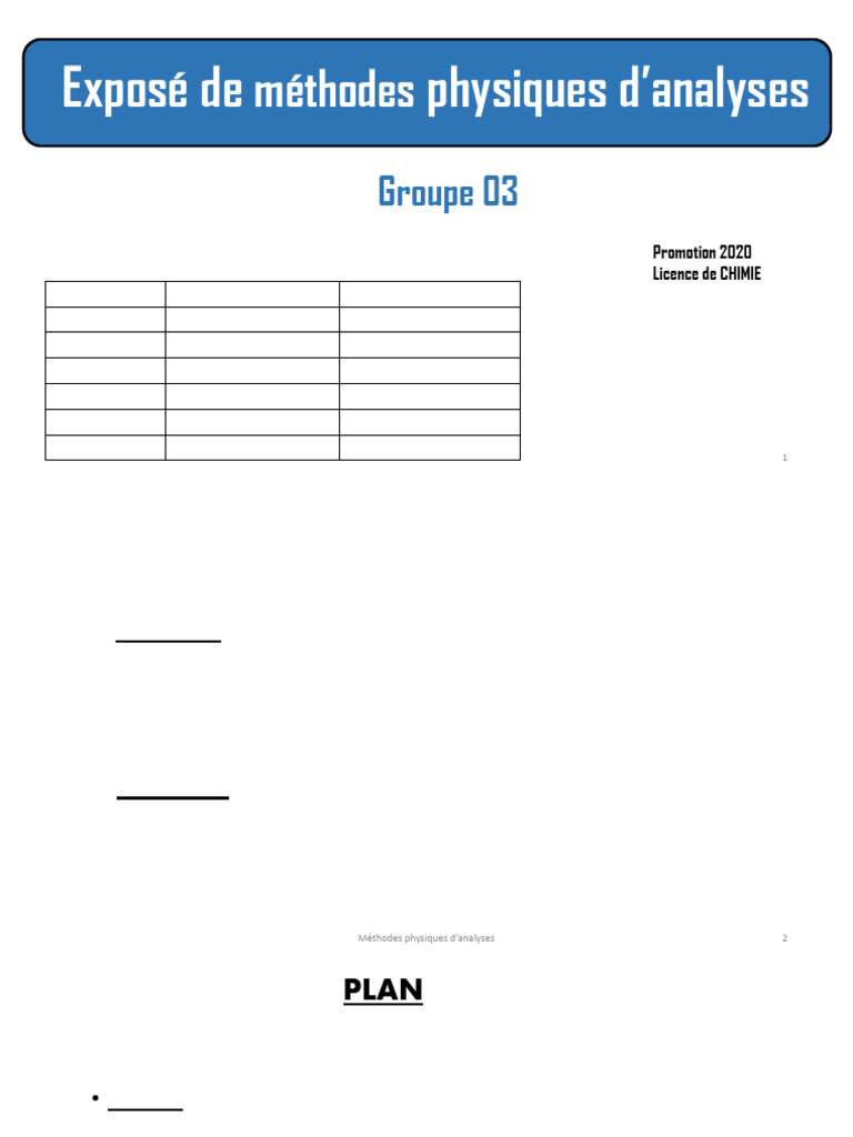 Méthodes physiques d'analyses en chimie | PDF | Spectroscopie ...
