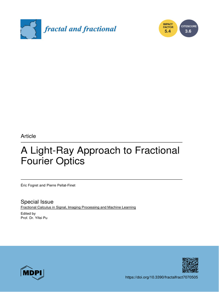 ALight-Ray Approach To Fractional Fourier Optics | PDF | Optics ...