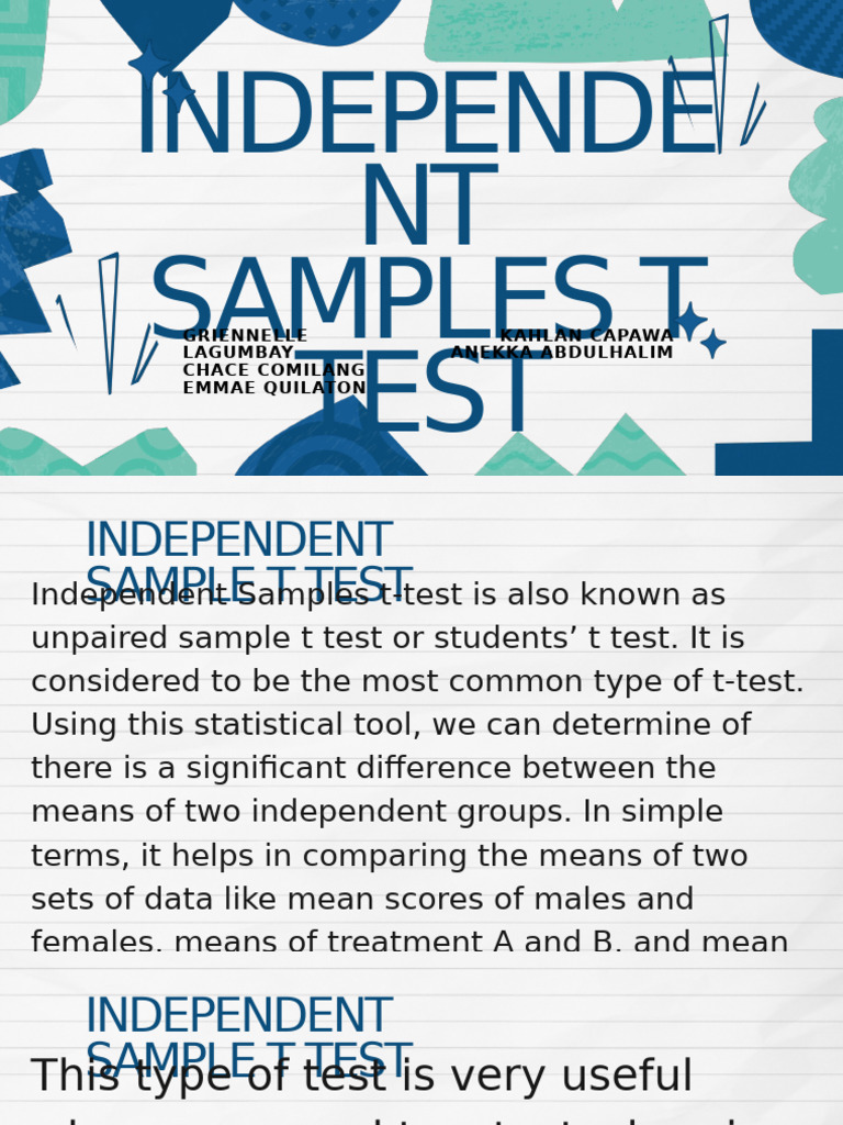 Independent Samples T-Test Guide | PDF | Student's T Test | Research ...