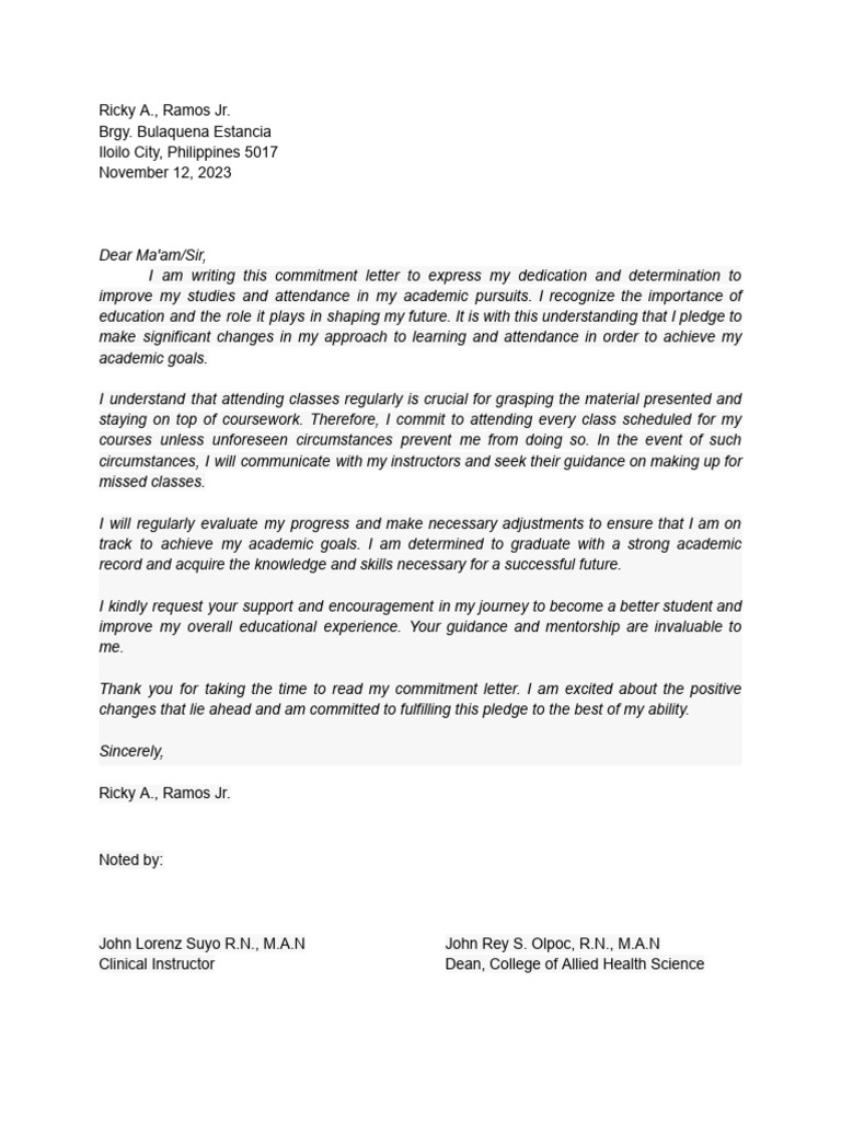 Commitment Letter | PDF