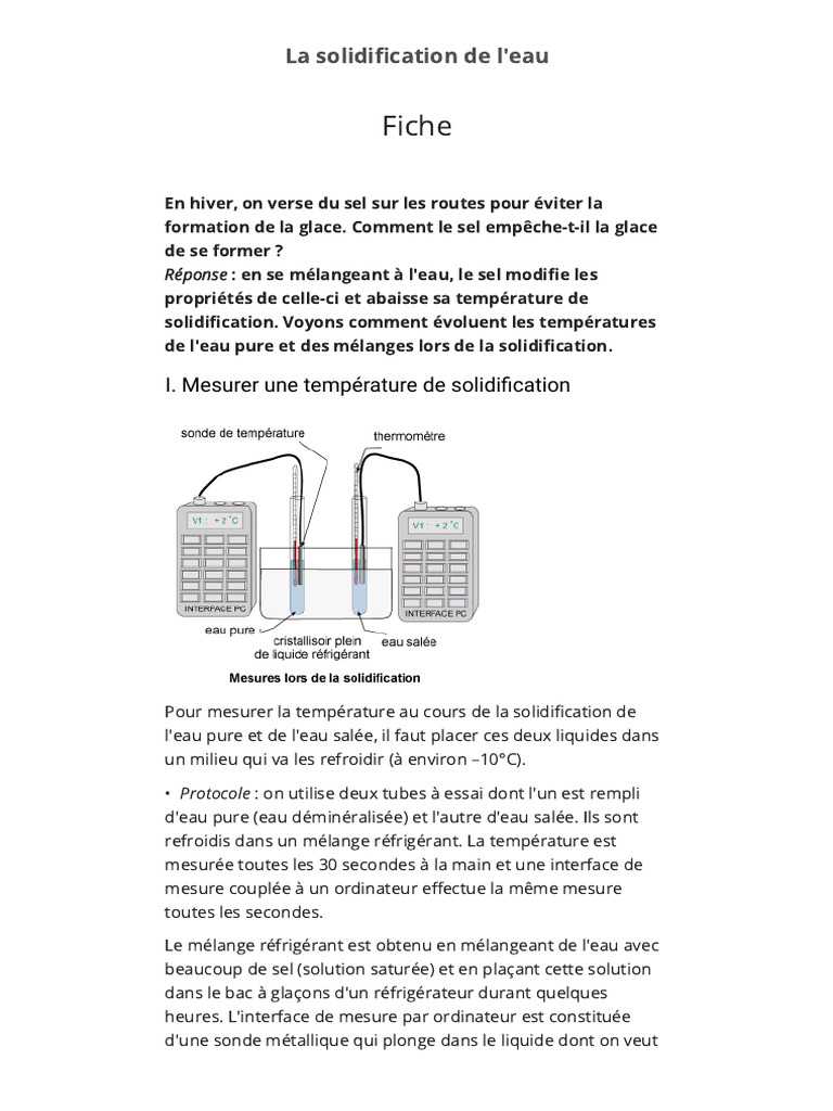 Température de solidification de l'eau | PDF | Solidification | Température