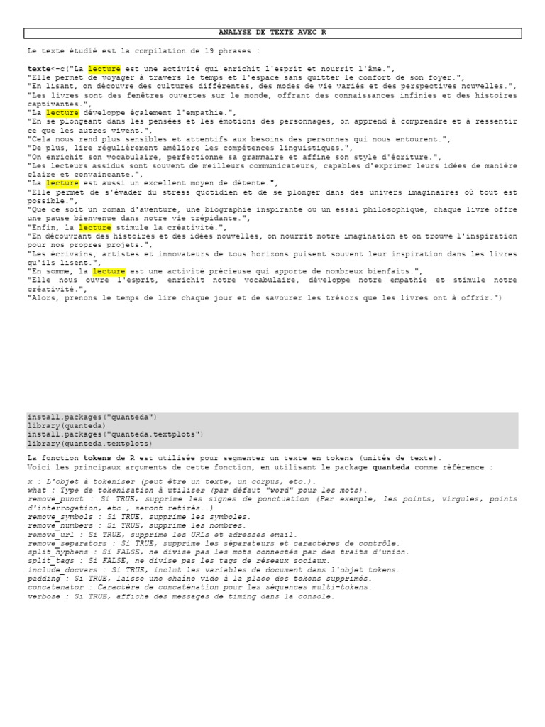 Analyse textuelle avec R | PDF