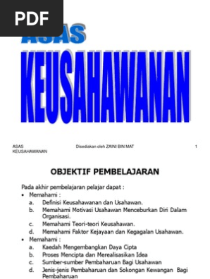 Bab 8 Asas Keusahawanan Pdf